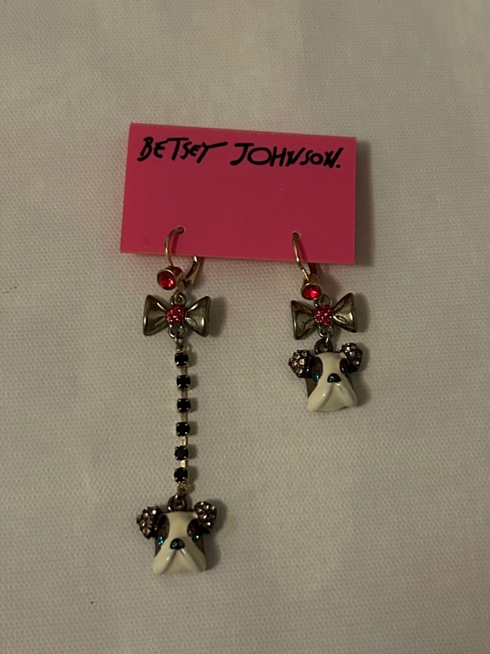 NWT - Betsey Johnson Bulldog Earrings